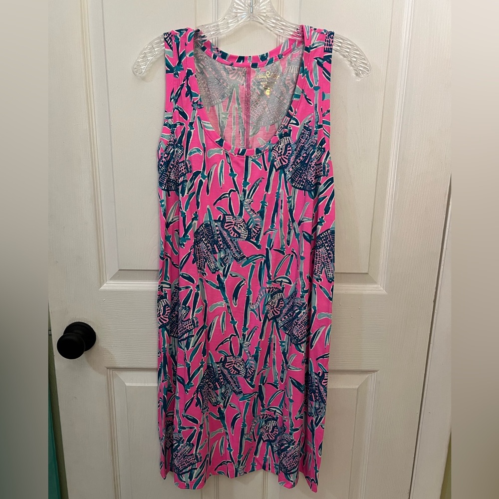 Lilly Pulitzer Raylee Dress in Extra Lucky Elephant Print Size Medium